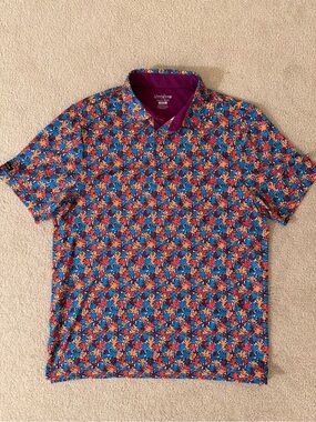 Good Good- Men's Floral Print Polo Shirt